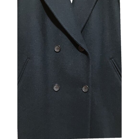 Vintage Womens Wool Overcoat XL Double Breasted Minimalist Capsule 100% Wool USA - Picture 4 of 9